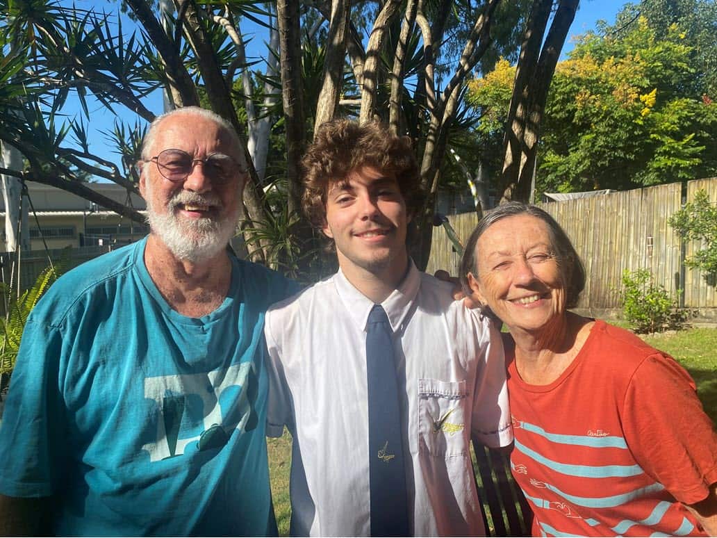 Jakob with his grandparents