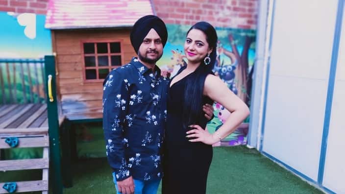 Ramandeep Singh with his wife Jaspreet Kaur.