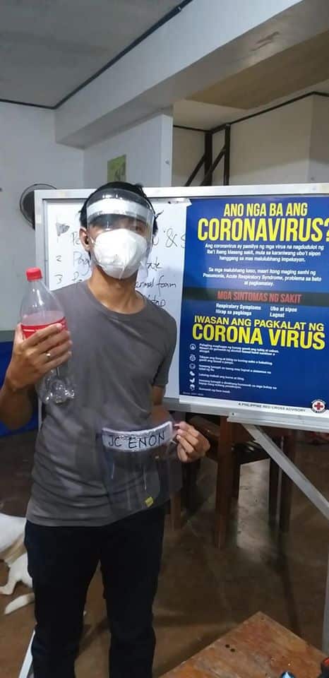 JC Enon and his face shield