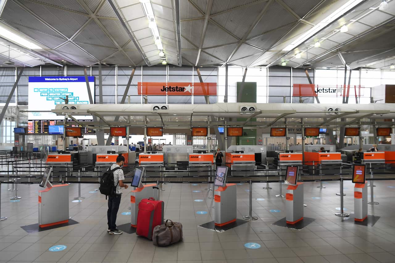 Sydney Domestic Airports Virgin and Jetstar terminal is almost deserted, Sydney