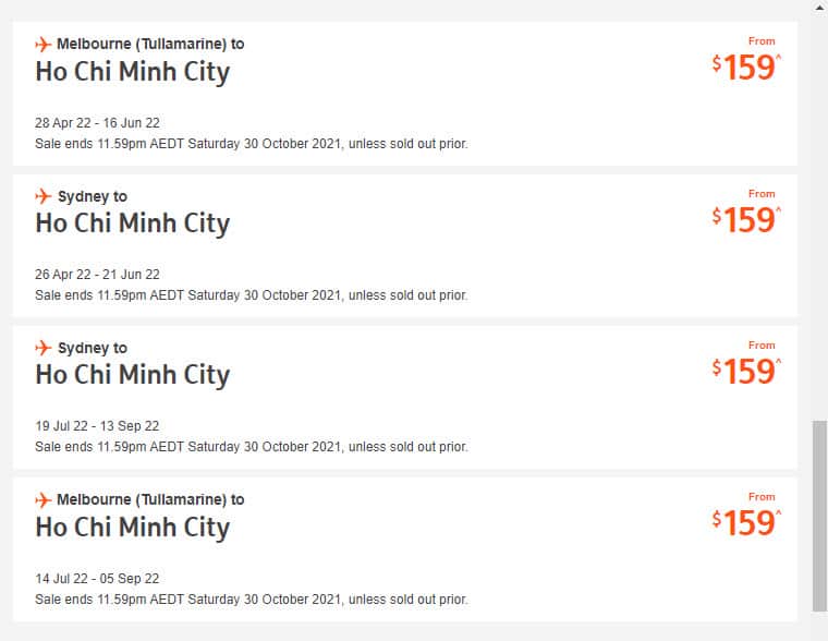 Printed screen on Jetstar