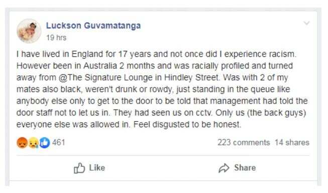 Luckson Guvamatanga says he is sharing his story to highlight the issue of racial profiling.