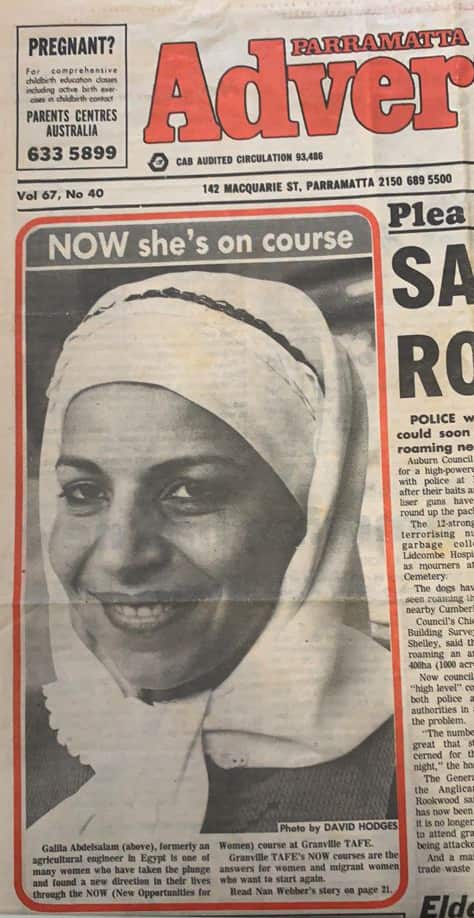 السيدة جليلة عبد السلام مؤسسة جمعية المرأة المسلمة في أستراليا