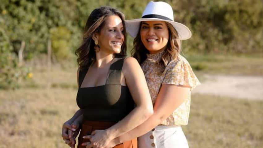 Joanne Ellias and her wife Jessica Pawa.