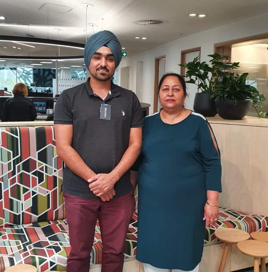 Rajinder Joshan with Prem Lata Miglani at SBS Studios, Melbourne.   
