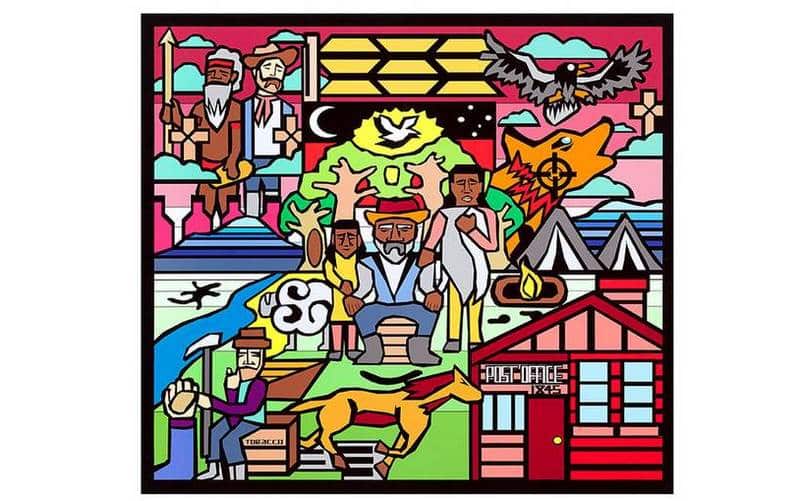 Josh Muir's Buninyong -Winner 2015 National Aboriginal and Torres Strait Islander Art Awards (Youth category).