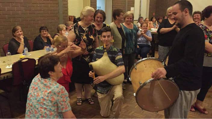 Macedonian bagpipe playing