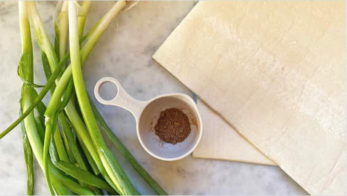 Two-ingredient shortcut spring onion pancakes