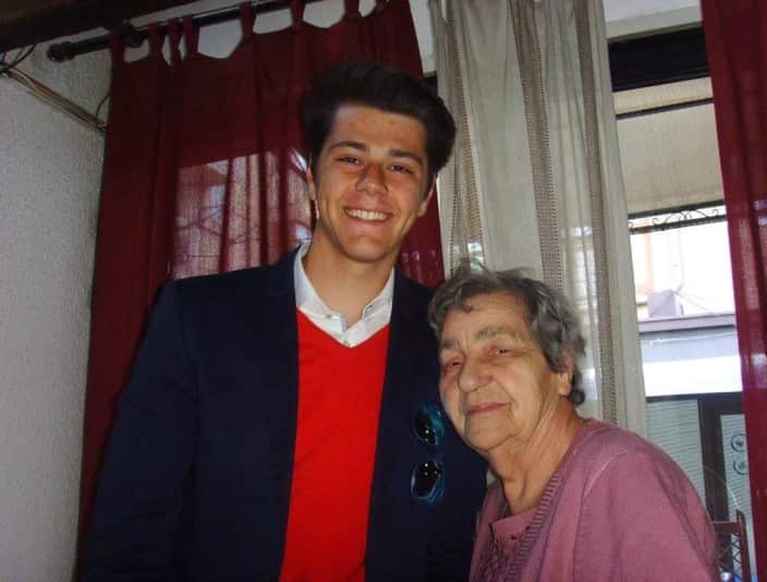 Christopher Kaev with Grandmother