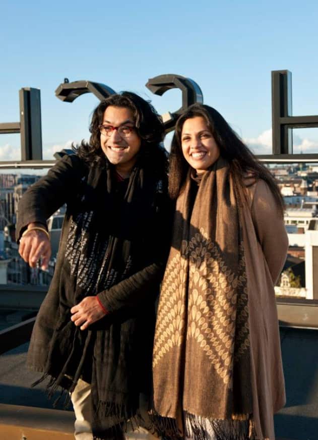 Kamar Ahmad Simon is seen with his wife and Producer Sara Afreen.