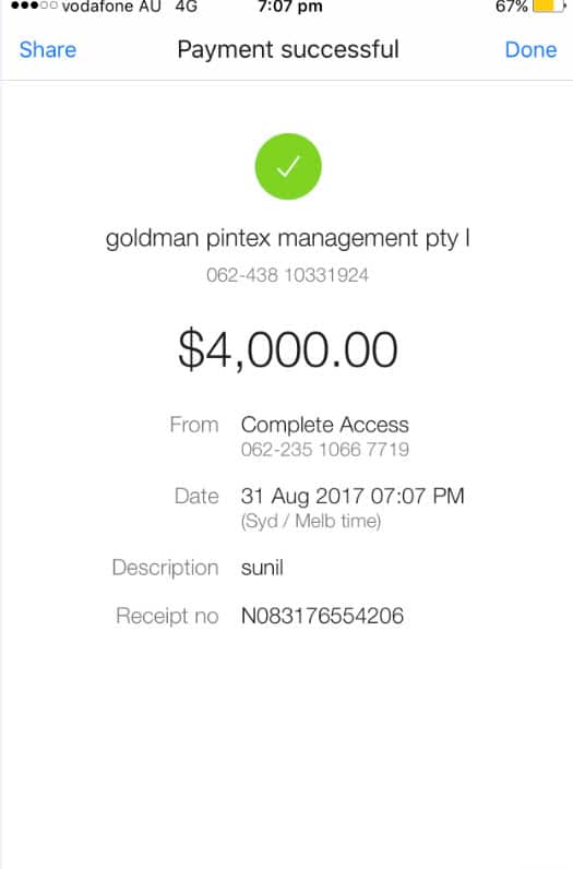 Sunil had paid 4,000 dollars to Eddie Kang.