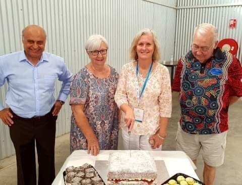 Cr Ahmad Karanouh with locals