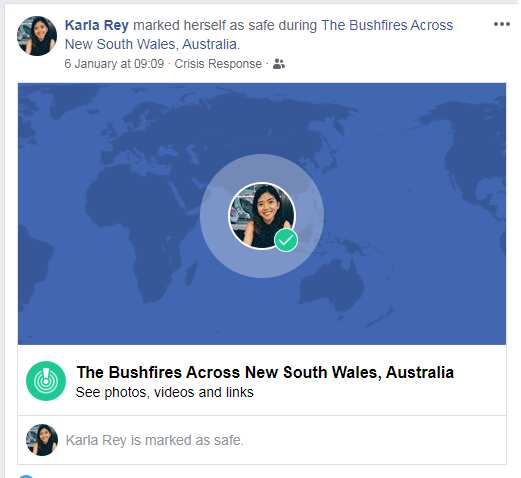 mark yourself safe on social media facebook
