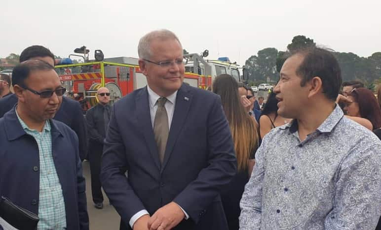 Kateb Hazara Association's members at firefighter Geoffrey Keaton's funeral 