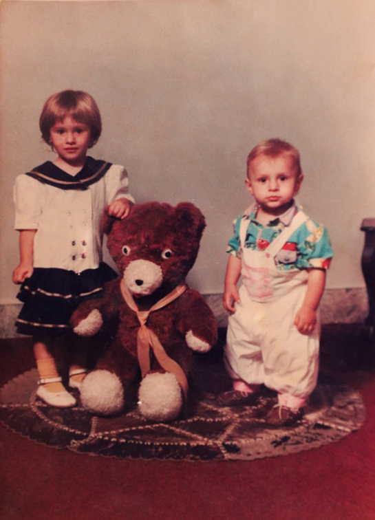 Katerina Mitrevska with her brother Nikolche.