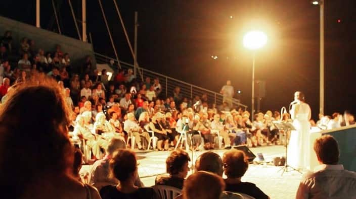 Australian-Greek mezzo-soprano Katerini Manolatos, in a concert in Greece. 