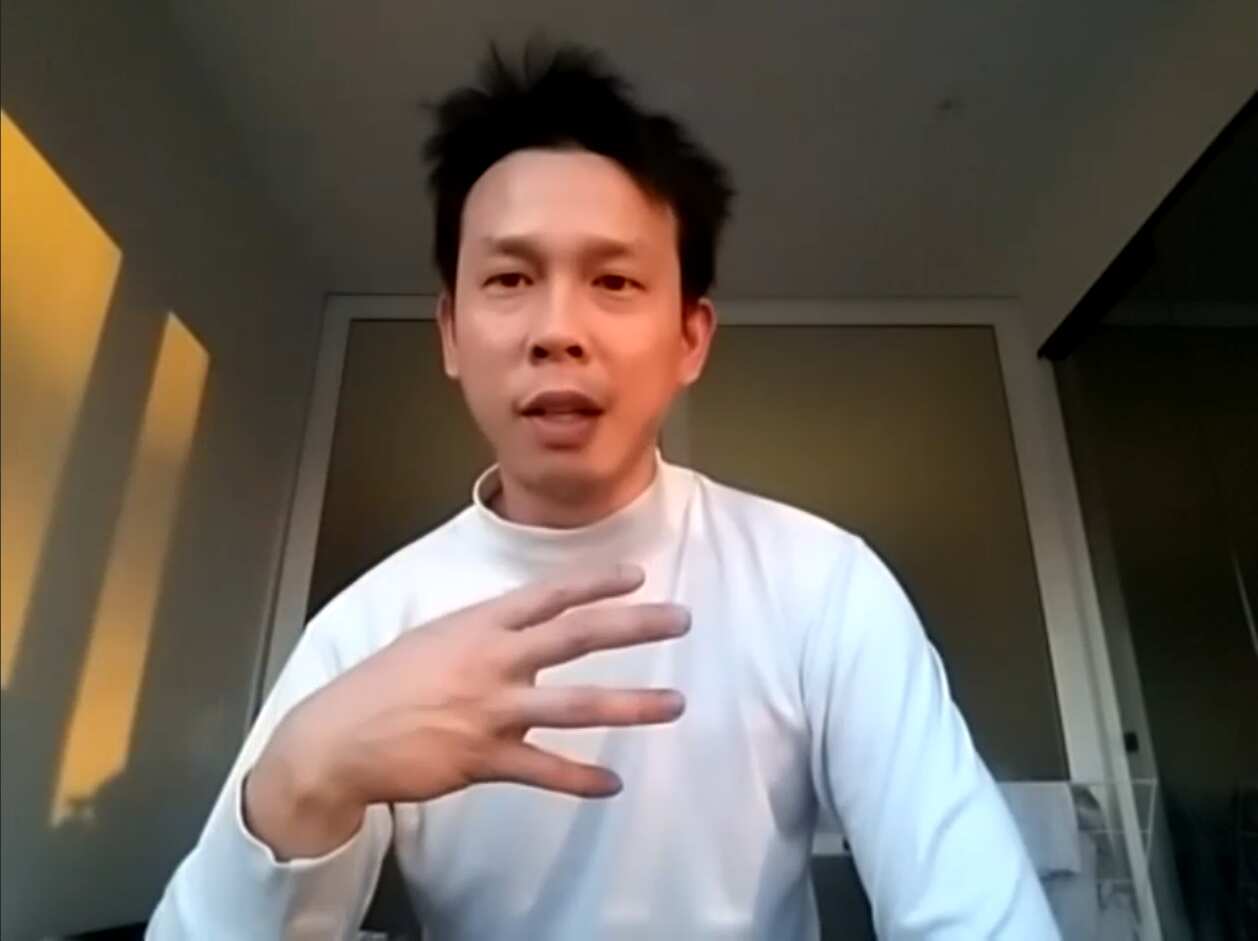 Health advocate Paul Fung talks over Zoom about gambling in the international student community.