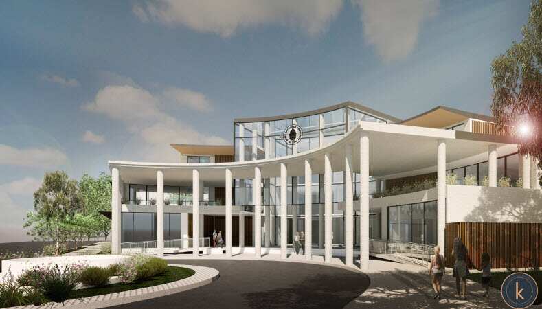 Άλλη μια όψη του νέου οικήματος με βάση τα προκαταρκτικά σχέδια