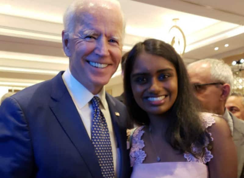 Kavya with Joe Biden