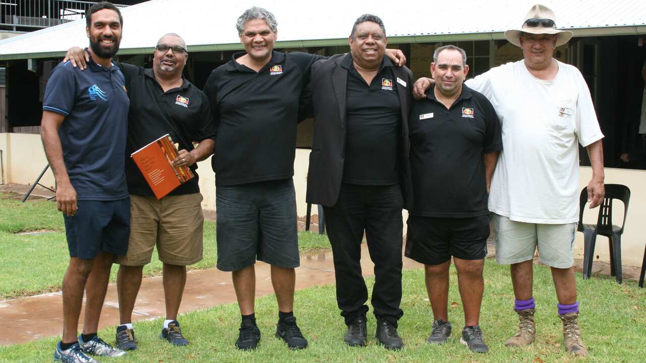 Ken with men involved with the project and Blokes on Track Aboriginal Corporation (BOTAC)