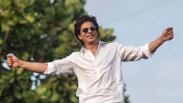 Bollywood Actor Shah Rukh Khan Greets Fans Outside Mannat On Eid