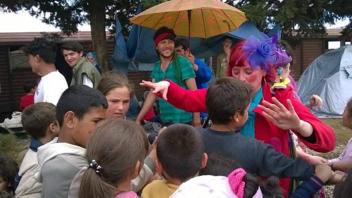 Refugee kids in Greece attending an activity by Open Cultural Center