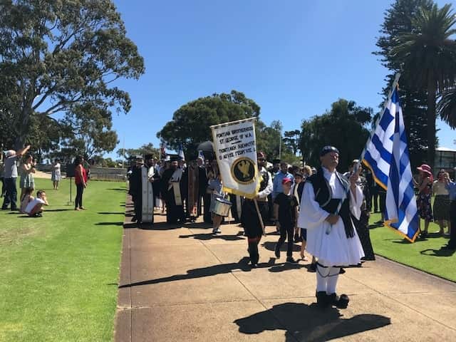 Perth's King Park: Commemoration of the 200 year anniversary for the Greek War of Independence. 