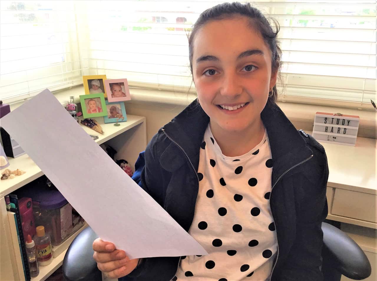 Greek language school students Konstantina Papachroni. 