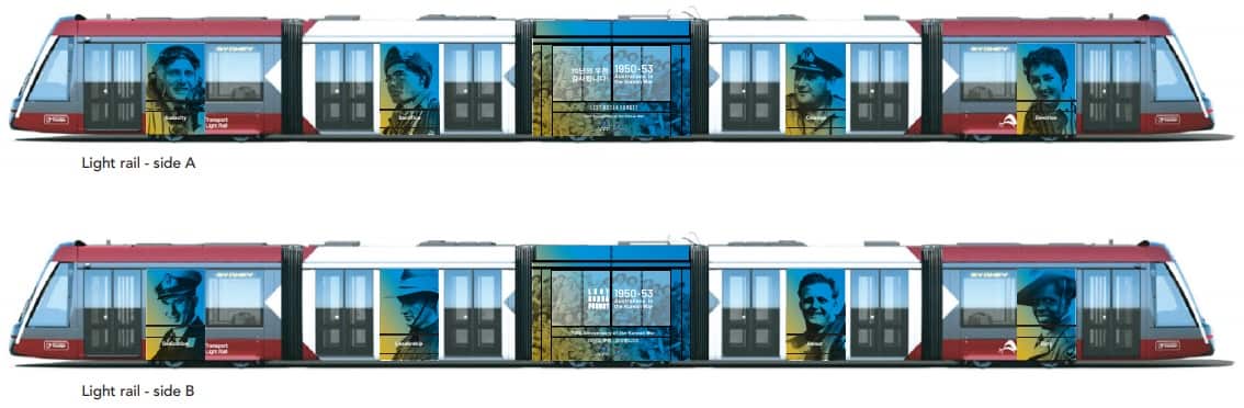 Sydney light rail campaign ‘Lest Korea Forget’ from the 22nd of June until the 26th of July