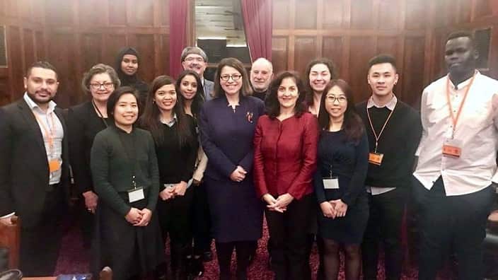 Launch of Ethnic Community's Council Victoria's Intercultural Youth Advocacy Leaders group. Here with Jenny Mikakos and Kris Pavlidis.