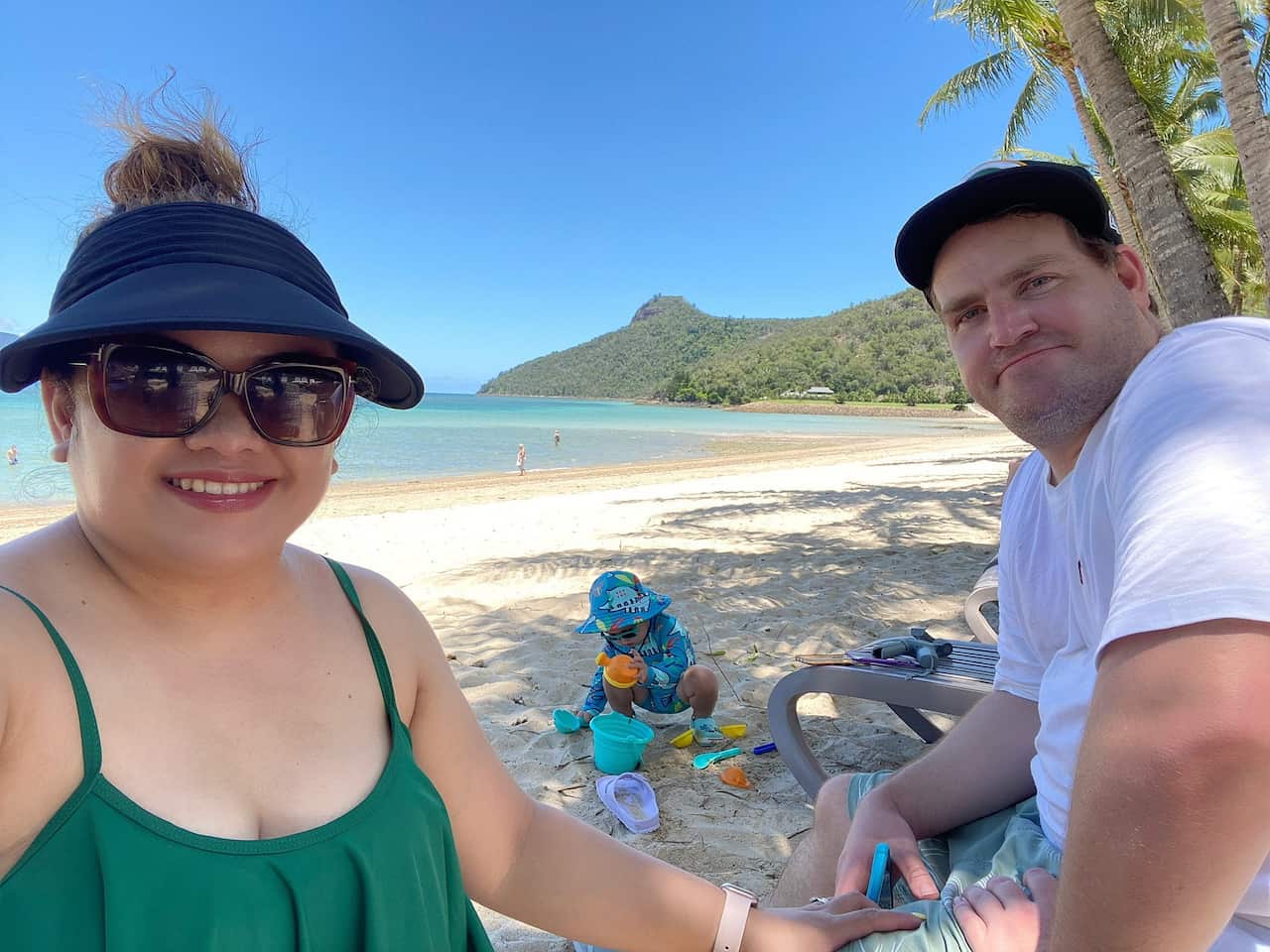 Family bonding at the beach.