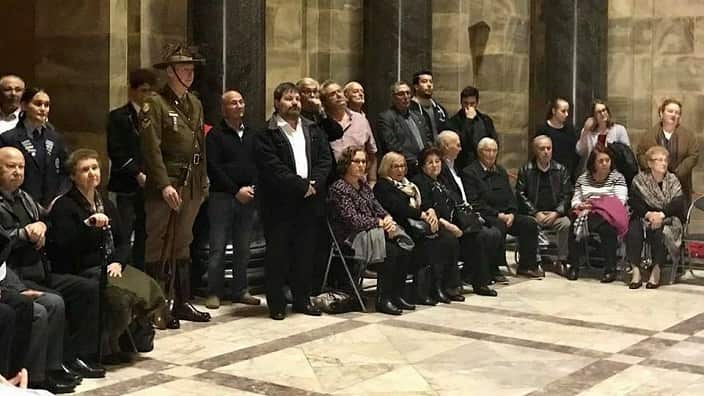 Memorial service for the 40th Anniversary of Krithia Association of Australia at Melbourne's Shrine of Remembrance in May 2018