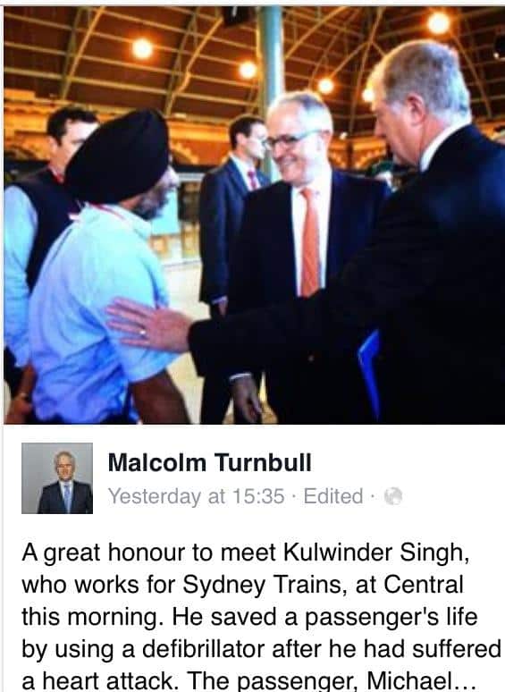 On PM Turnbull's Facebook timeline