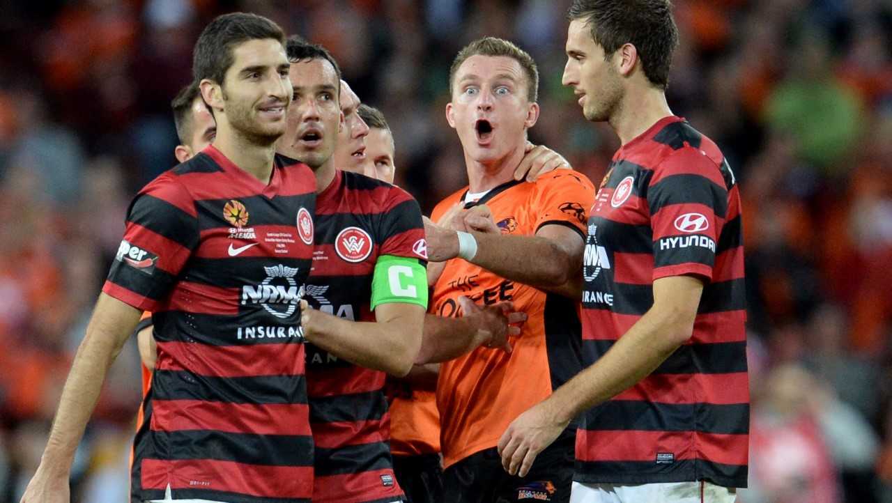 Un'immagine della Grand Final 2014 dell'A-League tra Wanderers e Roar. In quella circostanza La Rocca ha vinto il premio come MVP