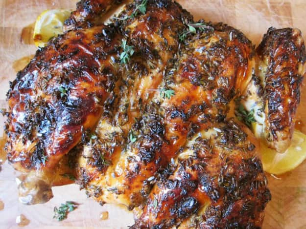 Lavender roast chicken