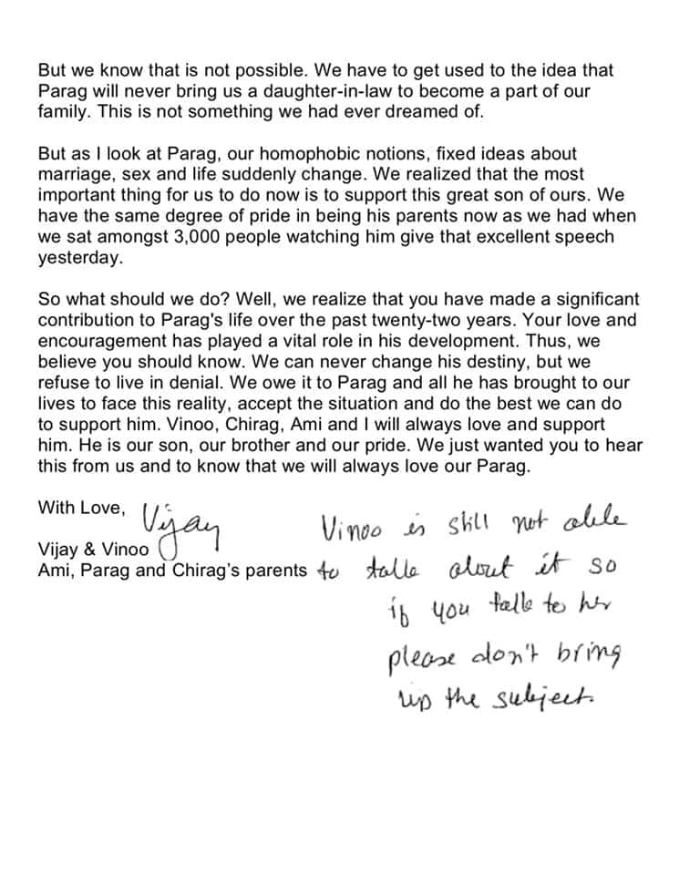 A letter Dr Mehta wrote to his closest friends.