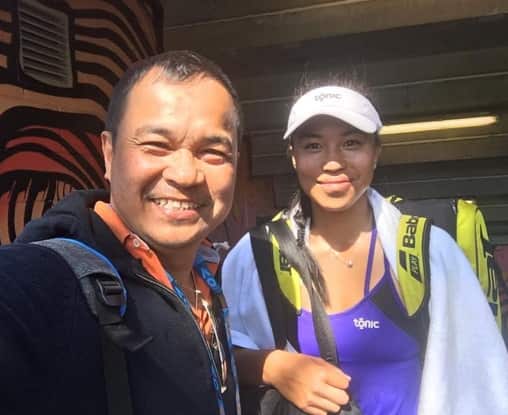 Lizette with her dad, who is her biggest inspiration and the reason why she plays tennis 