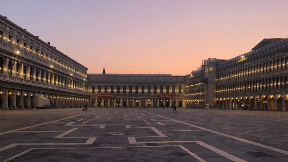 Empty St Marks Square in Venice