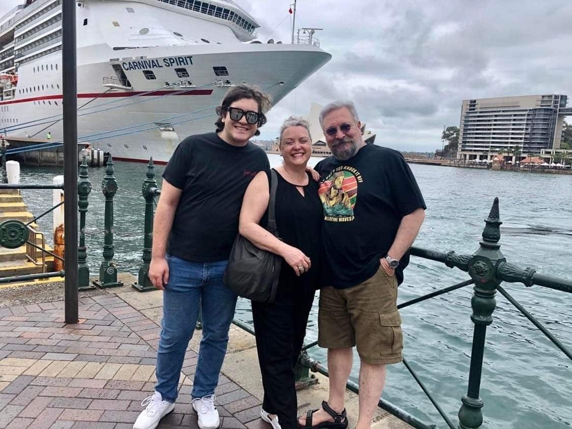 Luciana D'Arcangeli with her son and her husband