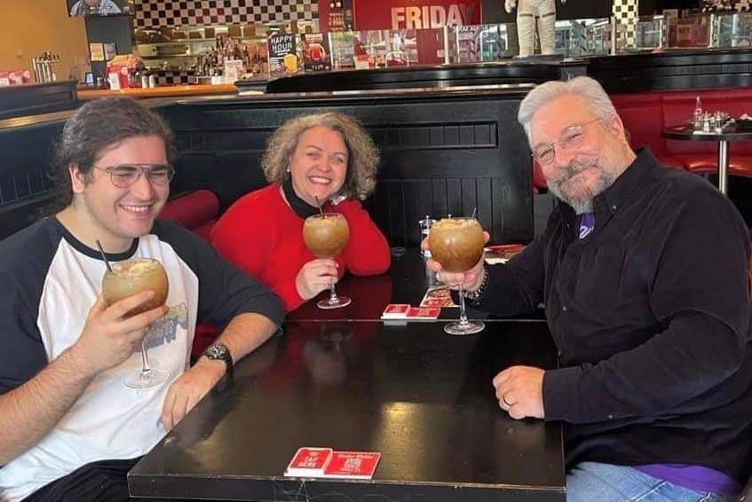 Luciana D'Arcangeli with her son and her husband
