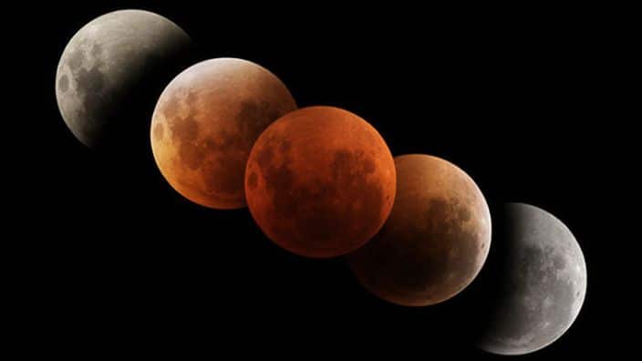 The magnificent changing moon during a total eclipse. 