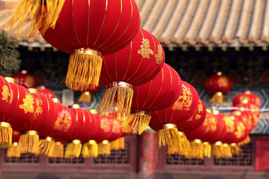 Lunar New Year lanterns.