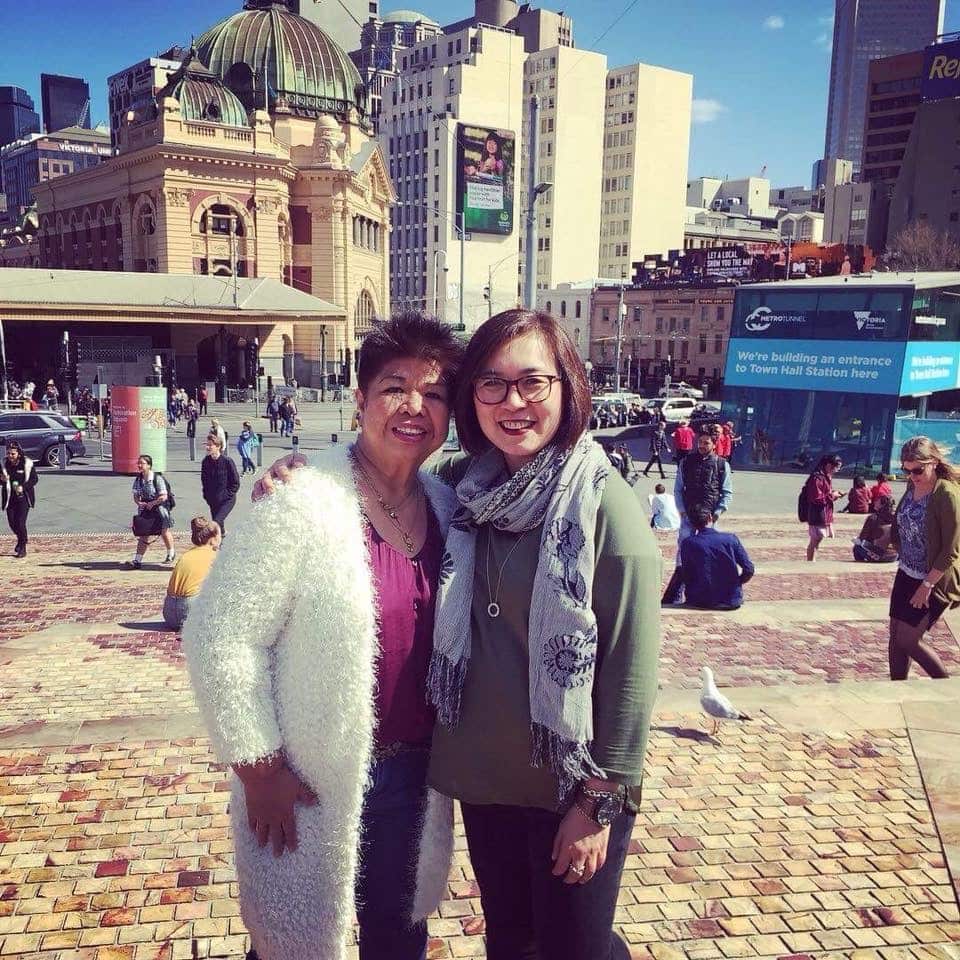 Mae Paner after losing 109 lbs with SBS Senior Producer Maridel Martinez during her recent visit to Melbourne to promote and perform for the play 'Tao po'.