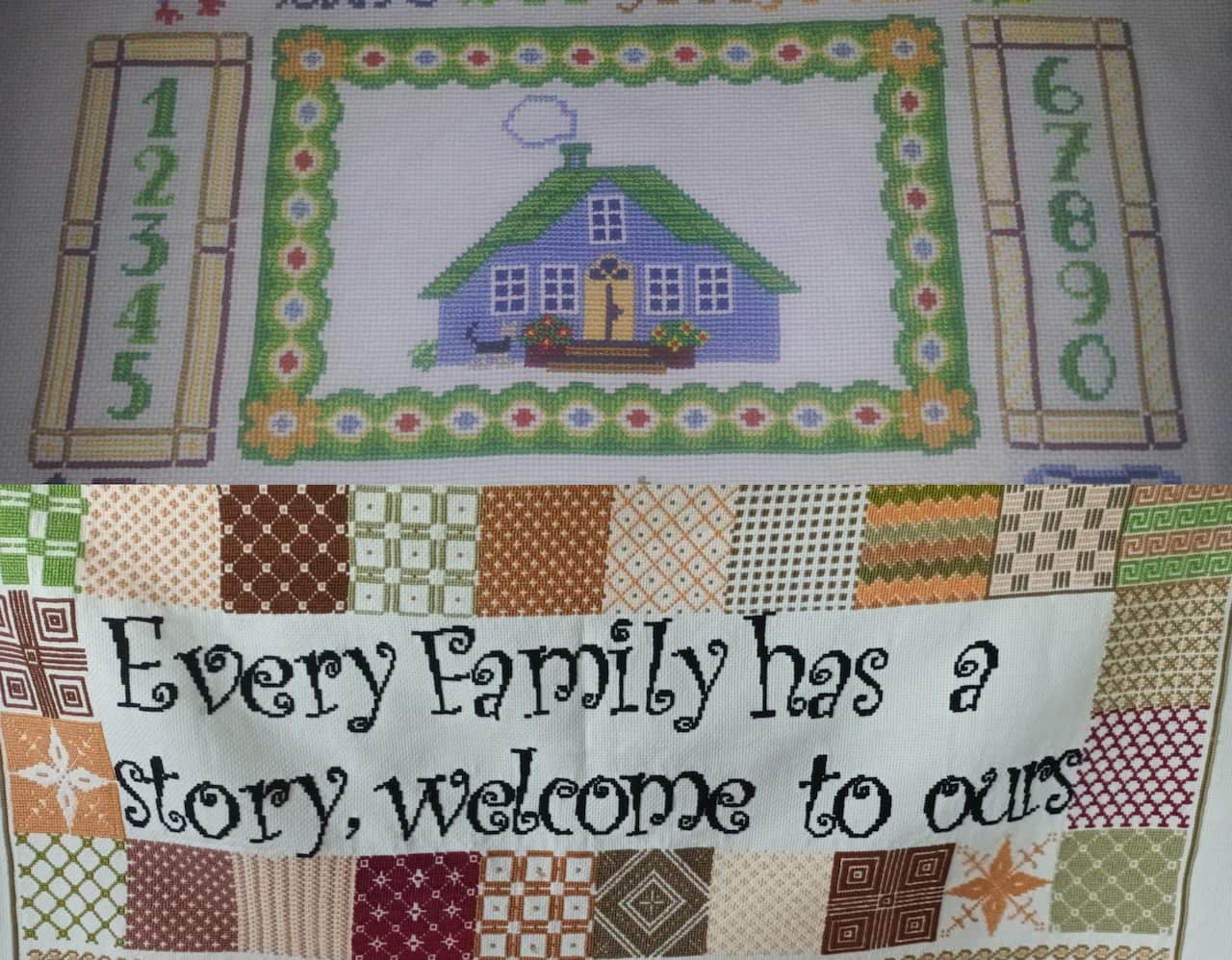 Cross stitches embroidery