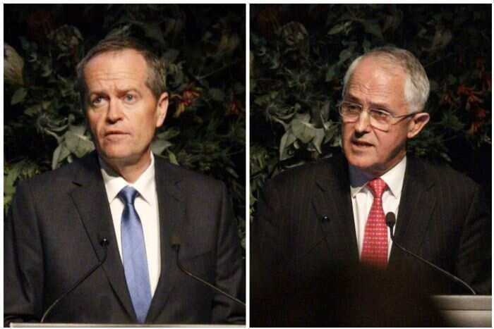 Australian PM Malcolm Turnbull and Opposition Leader Bill Shorten
