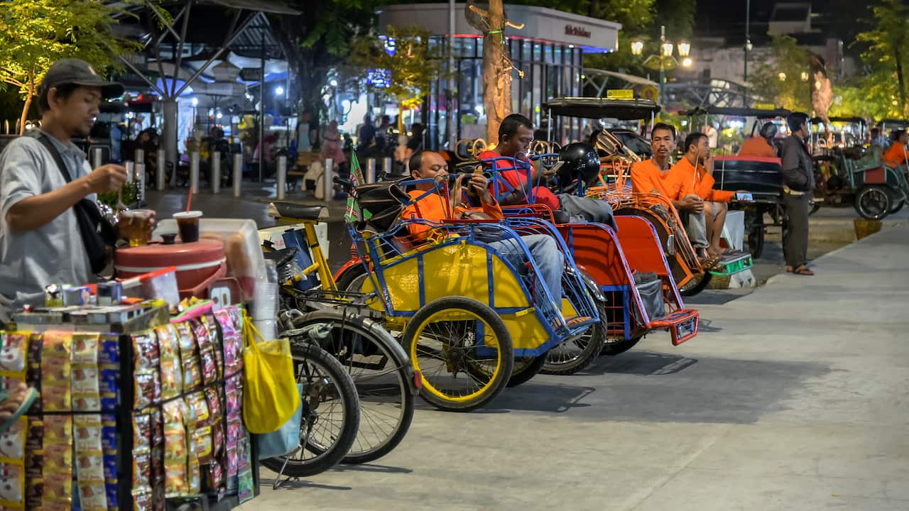 Malioboro street in Yogyakarta, Indonesia.