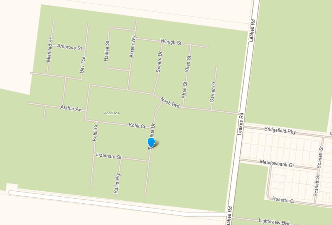 Streets named after cricket greats in Melbourne's Western suburb of Rockbank