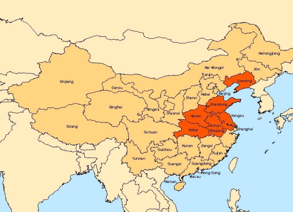 新型布尼亞病毒於2009年首次在中國的河南中部和安徽省東部被發現。