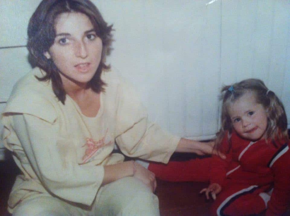 Marcela with her first daughter.