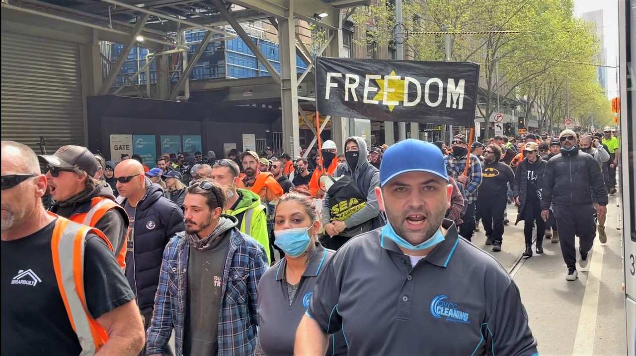 Thousands of construction workers marched through Melbourne CBD on Tuesday.